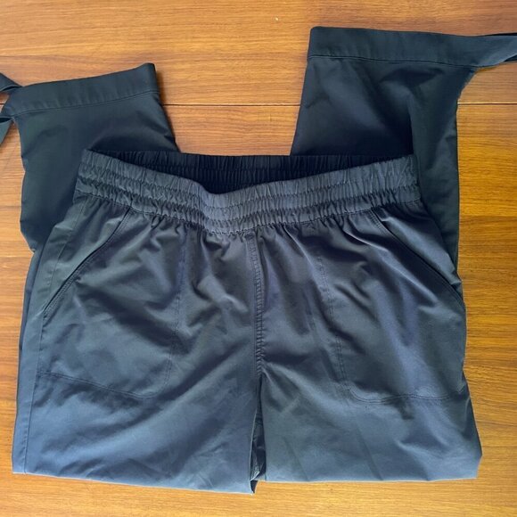 T by Talbots ruched waist Stretch Navy Blue Crop Joggers w/ tie ankle Sz.S - Picture 6 of 6